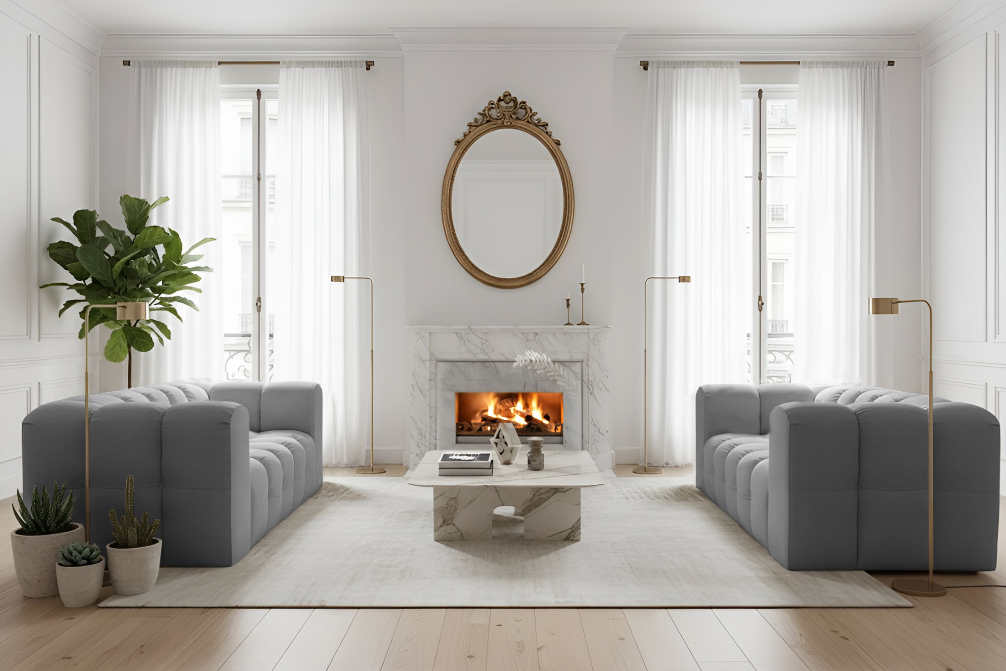 Baloo 2-Sitzer Set Sofas Grau